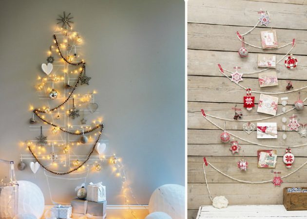 Hur att dekorera huset för det nya året: Wall träd