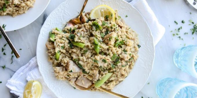 Recept på risotto med kyckling och örter