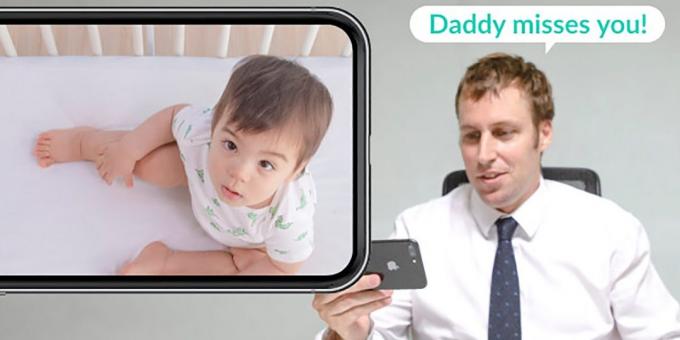 Smart babyvakt Cubo AI ger funktionen av tvåvägskommunikation.