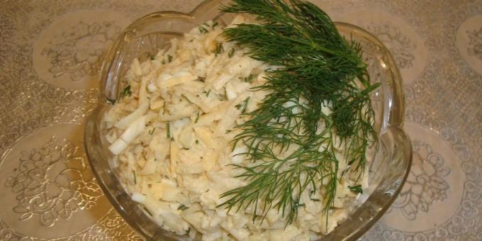 Kronärtskocka recept: sallad med jordärtskocka, ost och ägg