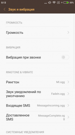 Xiaomi redmi 3s: ljud och vibrationer