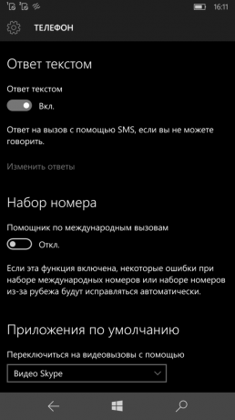 Lumia 950 XL: telefoninställningar