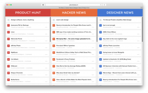 Nyheterna 2 samlar nyheter från Hacker News, Designer Nyheter och produkt Hunt