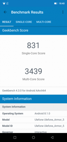 Ulefone Armor 5: Geekbench