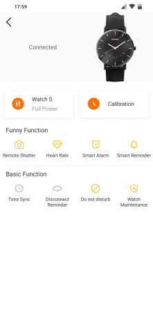 Lenovo Watch S: inställningsmöjligheter