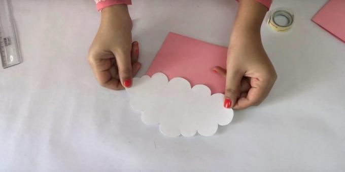 Födelsedagskort med dina egna händer: lim moln
