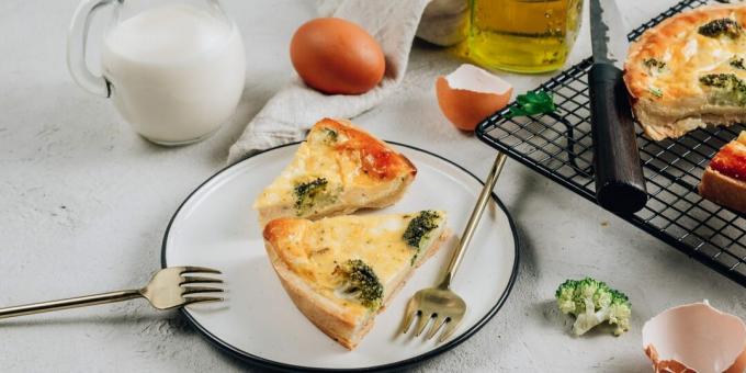 Quiche med broccoli och ost