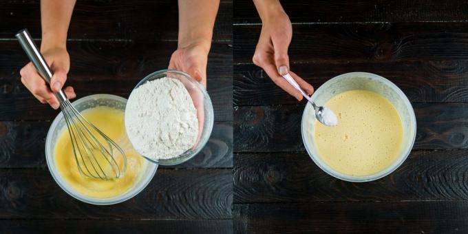 Hur man Cook charlotte: Tillsätt mjölet och blanda