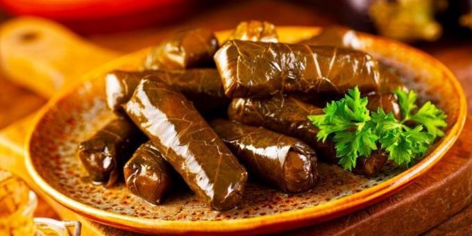 Dolma med nötkött och örter