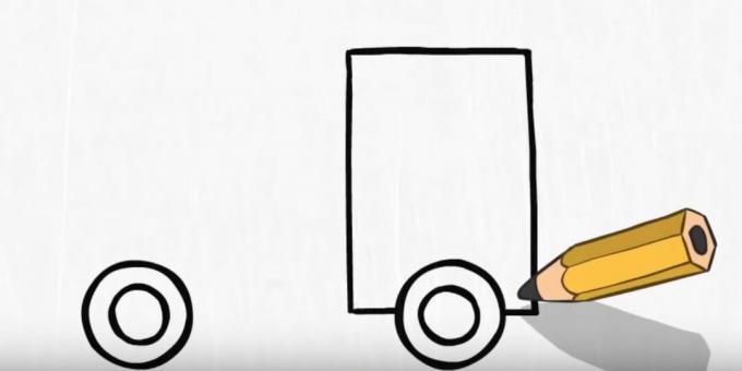 Hur man ritar en brandbil: rita en rektangel