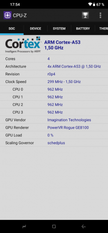 Doogee Y8: CPU-Z (SOC)