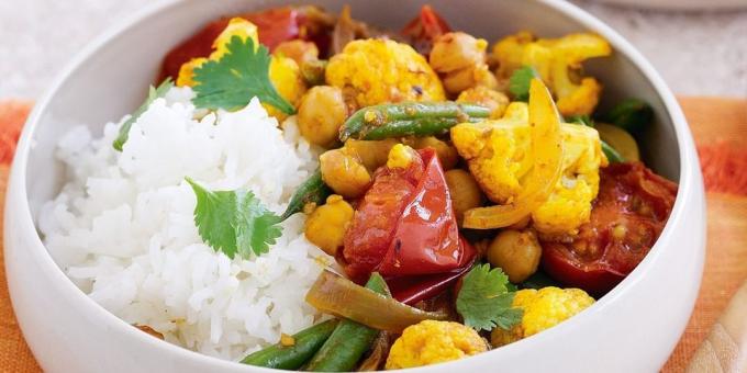 Recept med kikärter: Grönsaks curry med kikärter