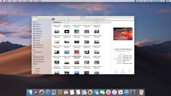 Visa metadata på Mac