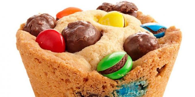Recept läckra kakor: Cupcakes med M & M: s