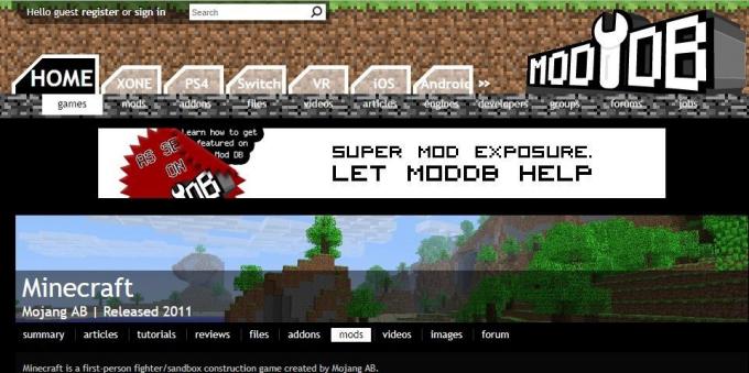 Mode Om att ladda ner Minecraft: ModDB