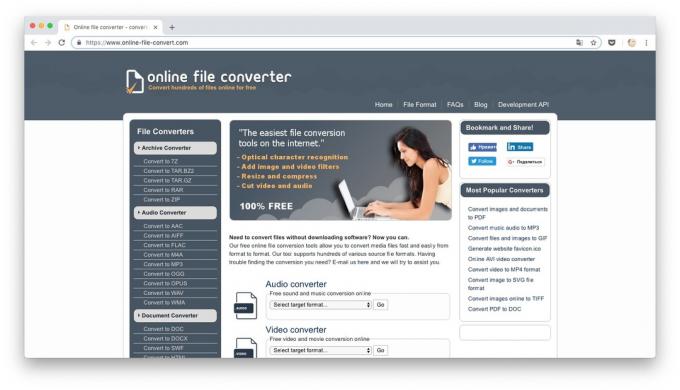 Online-omvandlare: Online File Konvertera