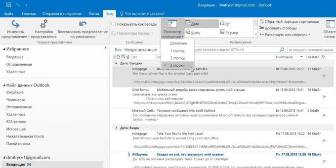 Microsoft Outlook: förhandsgranskning e-post