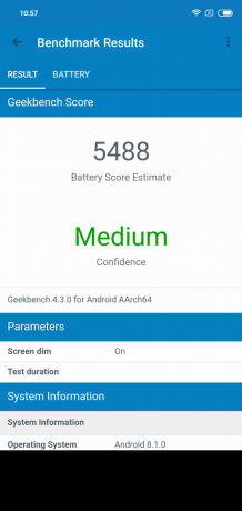 Översikt Xiaomi redmi Not 6 Pro: Geekbench Battery