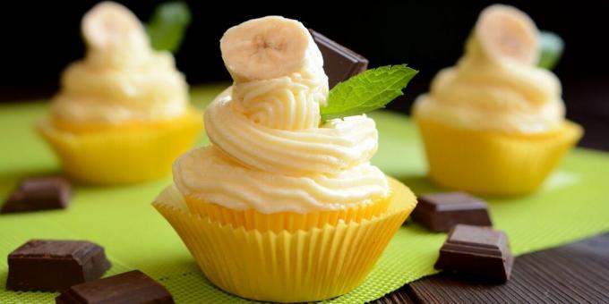Banancupcakes med vaniljkräm