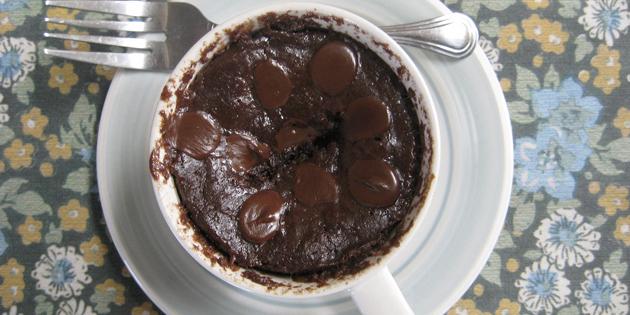 Recept snabba måltider: chokladmuffin i en kopp