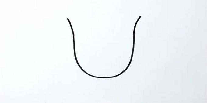 Hur man ritar en tulpan: runda ändarna på linjen
