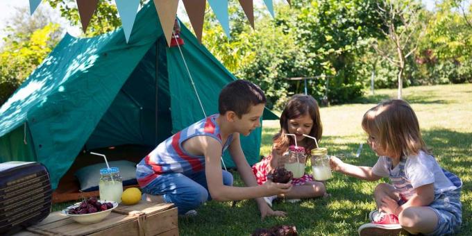 Barns födelsedag: Vandra med en picknick i det sista
