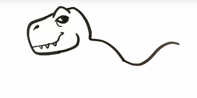 Hur man ritar en dinosaurie: avbilda baksidan och en del av svansen