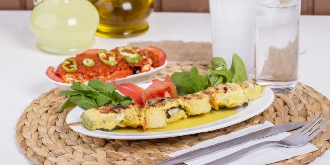 Fiskkebab med yoghurt och ingefära