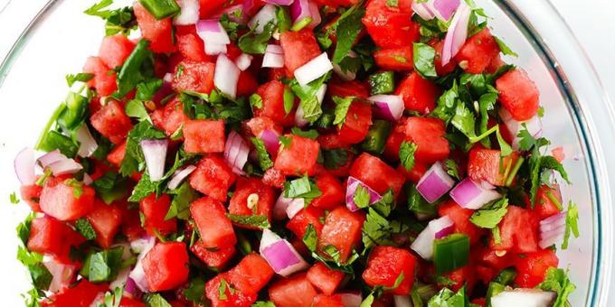 Salsa med vattenmelon och mint