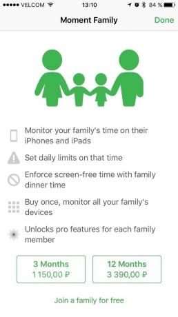 Moment för iOS: familj tillgång