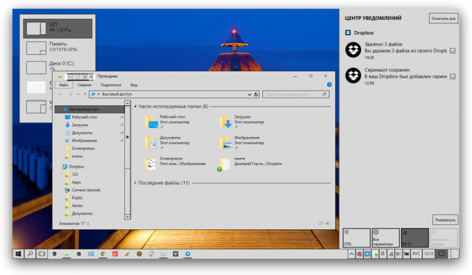 dekoration Windows 10: grå tema