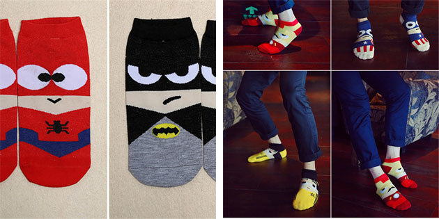 Vackra sockor: herrstrumpor med superhjältar