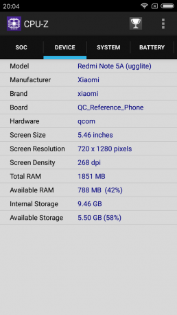Xiaomi redmi Obs 5a: Tekniska specifikationer