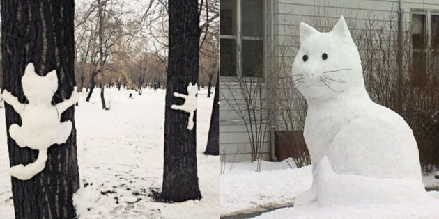 snö figur: Katt