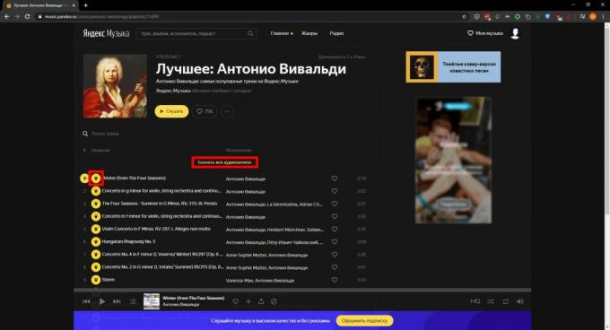 Hur man laddar ner en låt från Yandex. Musik ": YaMusic.pro