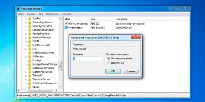 Hur tar man bort skyddet från ett flashminne eller minneskort: Stäng av skrivskyddet i systemregistret (Windows)