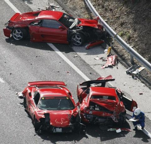 Olycka med Ferrari
