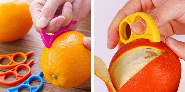 En anordning för rengöring av apelsiner
