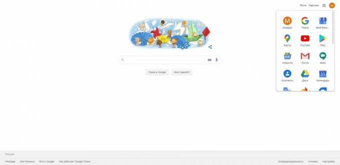 Så här rensar du din Google-sökhistorik: välj "Konto"