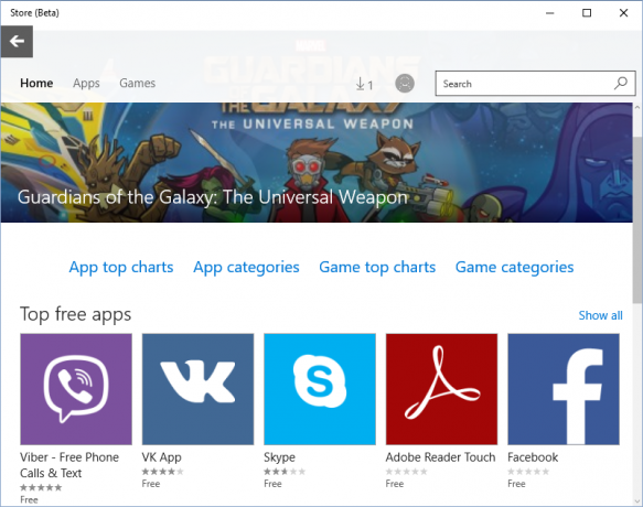 Laddar Universal-program från Windows Store 10