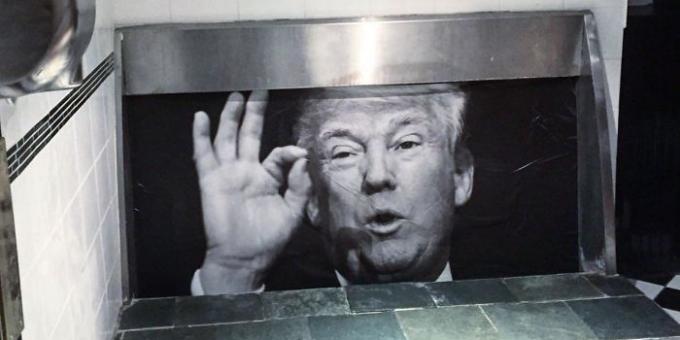 Barer och restauranger: urinoar med Trump