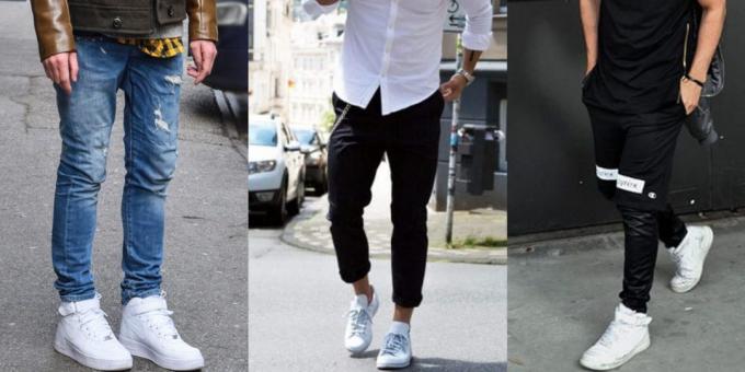 Fashionabla herrskor: vita sneakers