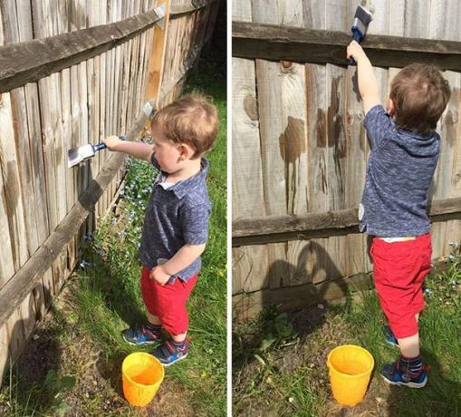 Tips för föräldrar: ladda barn att måla staketet