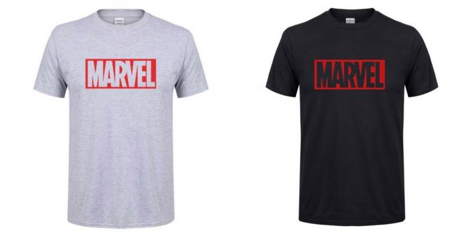 T-shirts med logotypen för Marvel