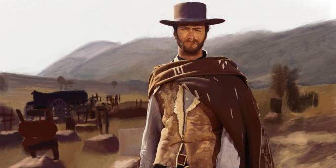 Clint Eastwood i filmen "Den gode, den onde, den fule"