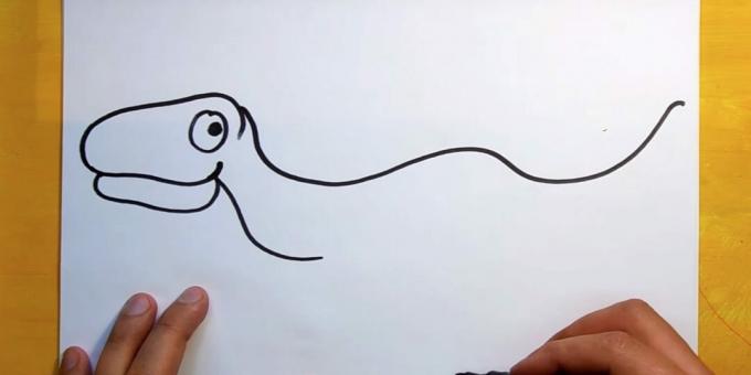 Hur man ritar en dinosaurie: lägg till huvud och nacke