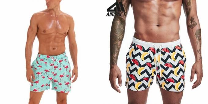 Strandkläder: shorts med ljusa mönster