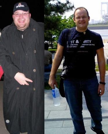 Vladimir "före" och "efter" viktminskning 