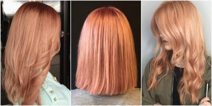 Fashionabla hårfärg: rosa och honung blonde