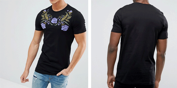Fashionabla män T-shirts från europeiska butiker